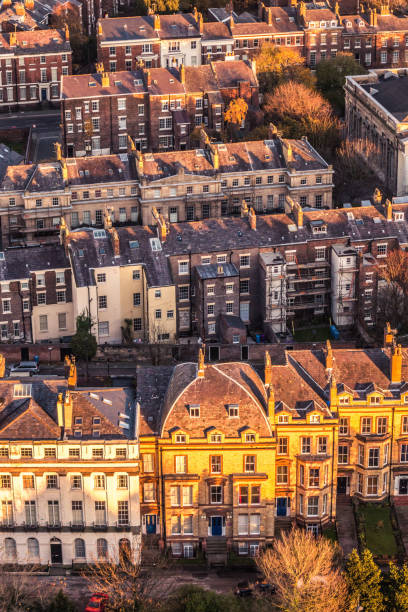 istock Liverpool city aerial panorama view during sunset 817152202