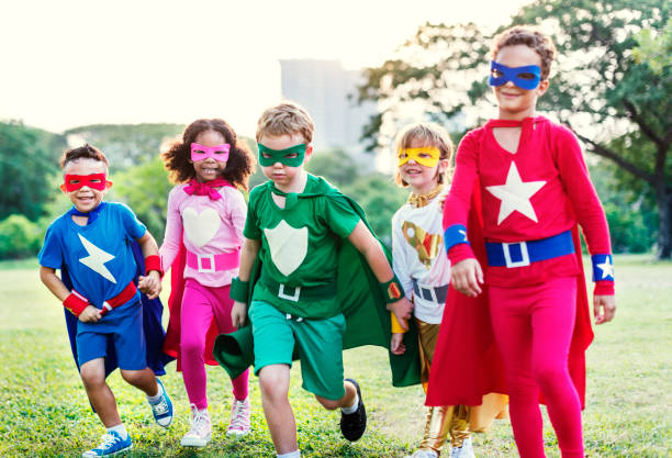 istock Superheroes Cheerful Kids Expressing Positivity Concept 817171714