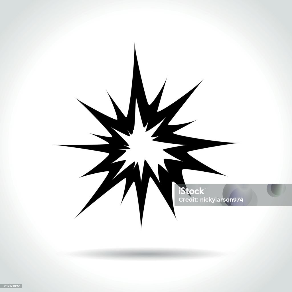 Explosion-Symbol auf weißem Hintergrund - Lizenzfrei Explodieren Vektorgrafik