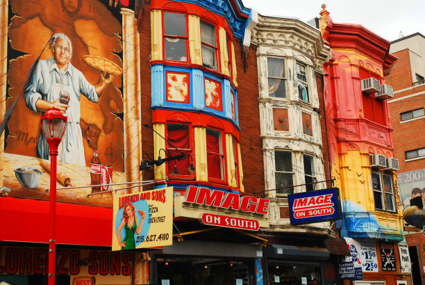 Philadelphia, PA, USA Colorful buildings proliferate along Philadelphia's South Street. the area has been the historic home of Philly's alternative scene.