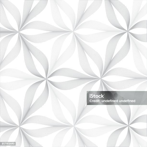 Abstract Linear Petal Flower Vector Pattern Stock Illustration ...