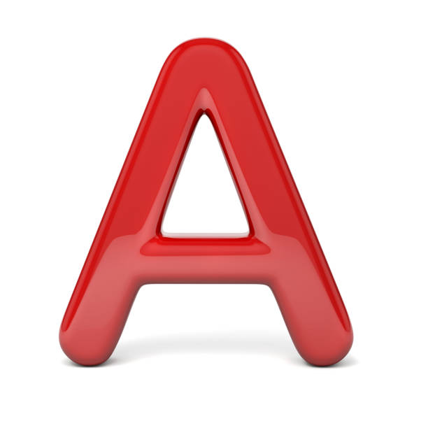 istock 3d red, shiny letter on white background 817214110