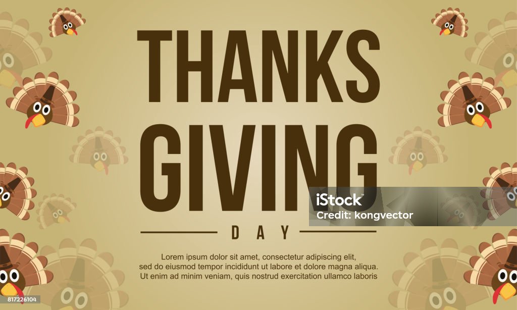 Thanksgiving background style with turkey vector illustration Autumn stock vector