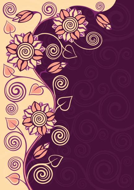 Background with flowers vector art illustration