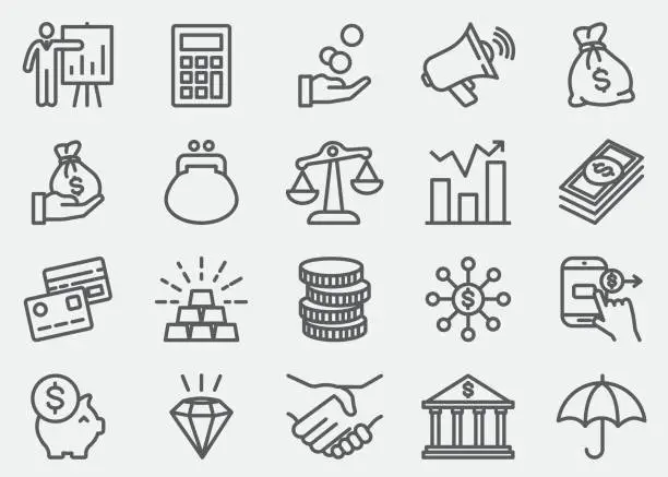 Vector illustration of Finance And Money Line icons