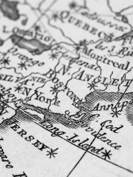 ancienne carte amérique · cape cod - map eastern usa new york city boston photos et images de collection