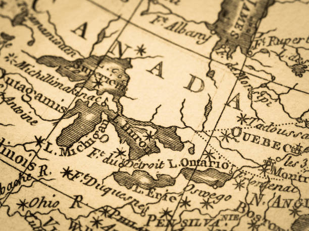 Old map Around the Great Lakes