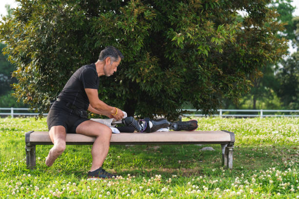 istock Senior amputee preparing to go for a run 817246874