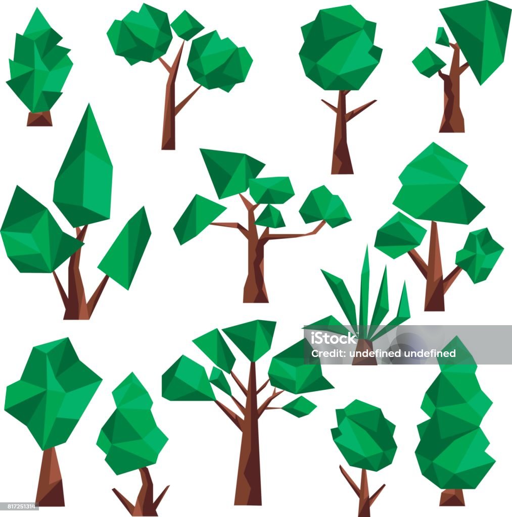 Polygon Tree Simple Polygon Tree Clip Art Stock Illustration - Download Image Now ...