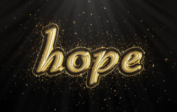 istock Gold hope word with confetti 817268984
