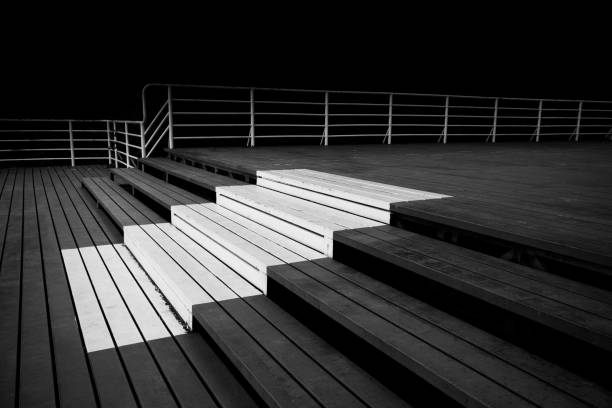 istock steel staircase and floor structure in the park. 817269052