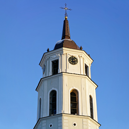 Bell tower at Old town in Vilnius, Lithuania.