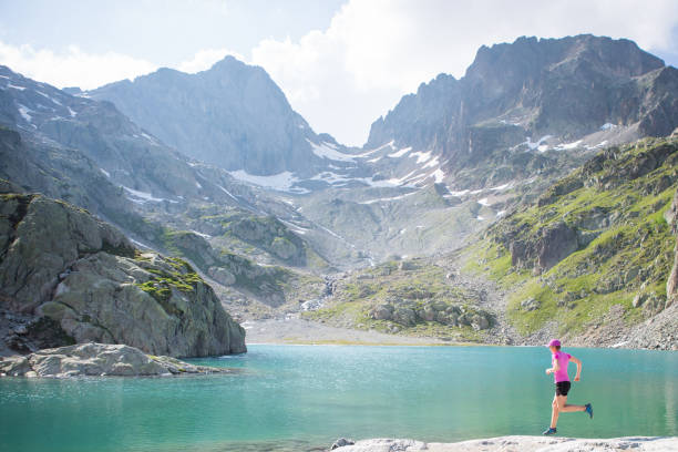 istock Fit female running in the mountains 817299938