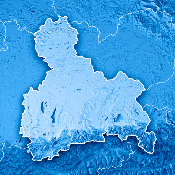 istock Oberbayern Regierungsbezirk Bayern 3D Render Topographic Map Blue Border 817310148