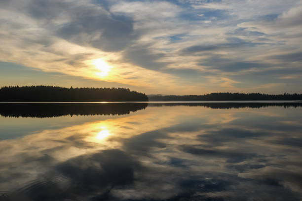 istock Lake view and midsummer sunset in Finland. 817310266
