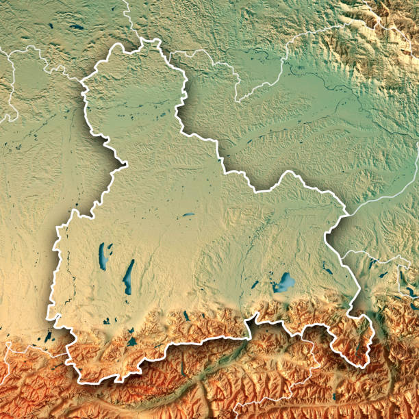 istock Oberbayern Regierungsbezirk Bayern 3D Render Topographic Map Border 817310356