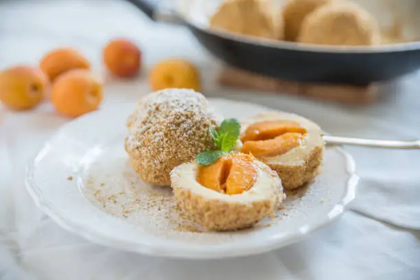 Sweet dumplings filled with apricot