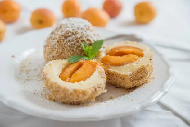Sweet dumplings filled with apricot