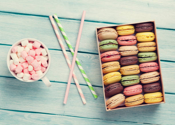 istock Colorful macaroons. Sweet macarons 817322668