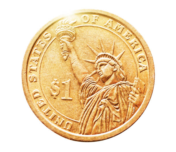 istock American One Dollar coin, isolated on white 817324992