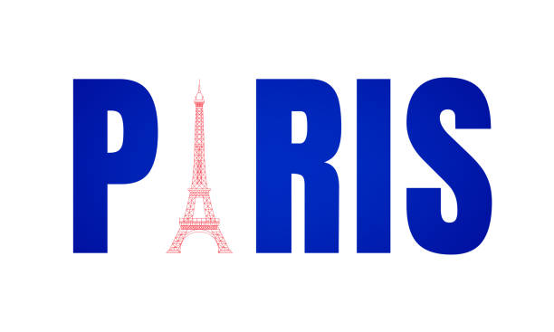 istock Paris typography icon. Flag of France and Eiffel tower. Template for badge, sticker, magnet, prints, etc. 817331516
