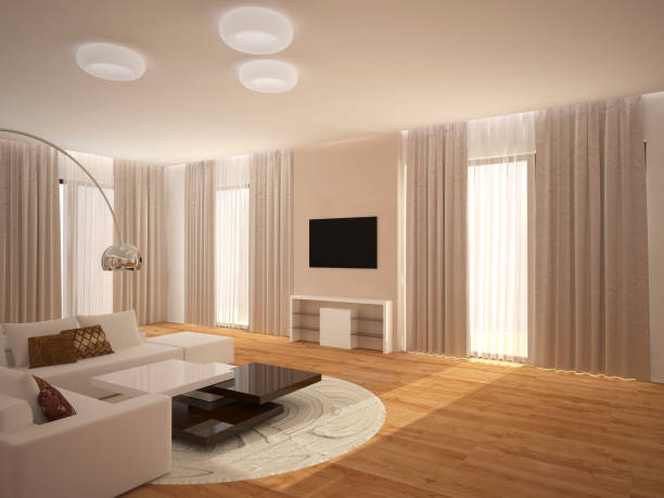 istock 3d rendering of a living room interior design 817335354