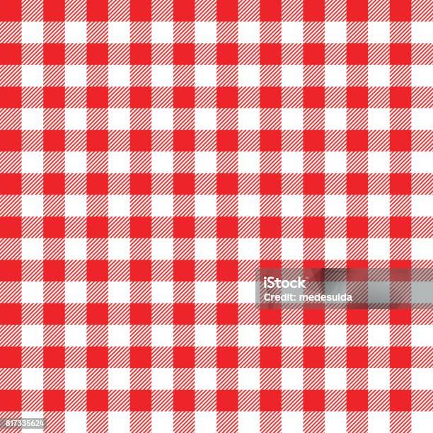 Tablecloth Stock Illustration - Download Image Now - Gingham, Pattern, Picnic Blanket