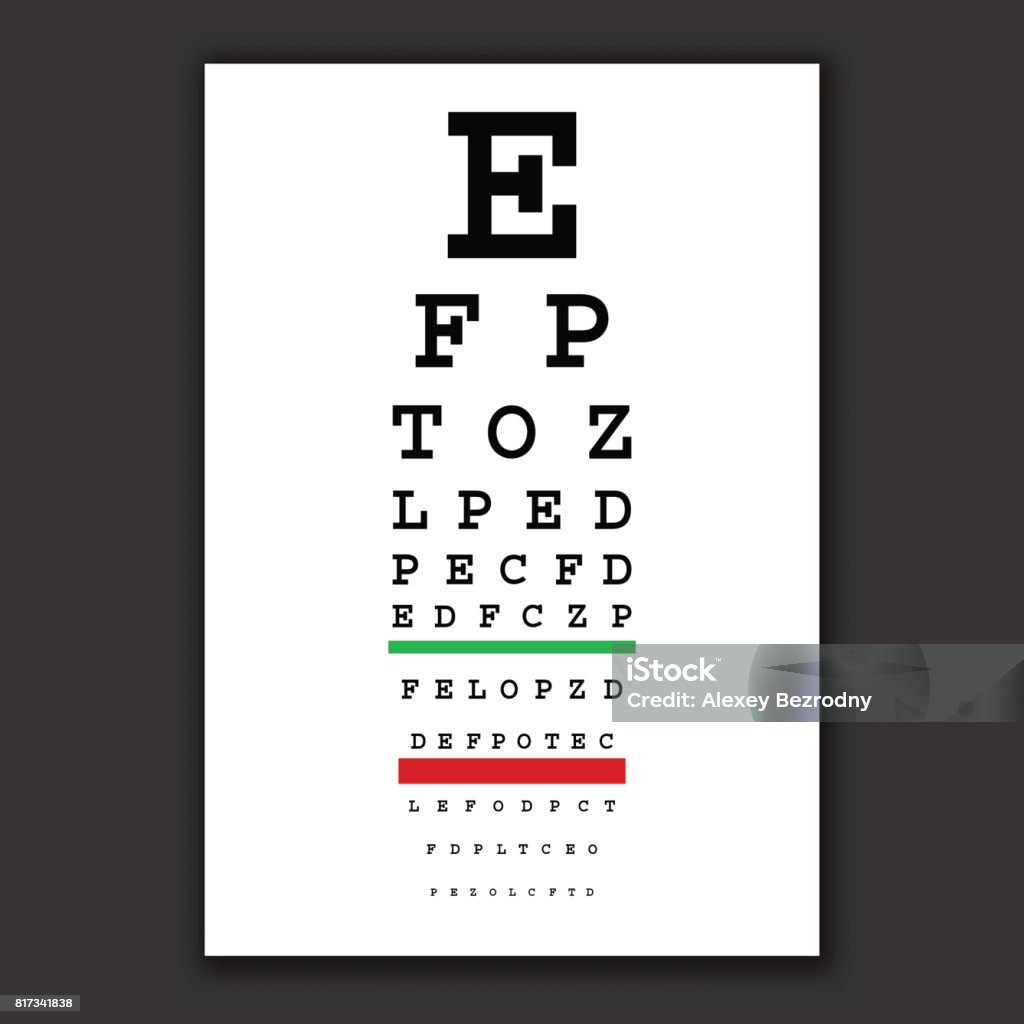 optical vision test vector chart optical vision test vector chart Poster for vision testing Eye Chart stock vector