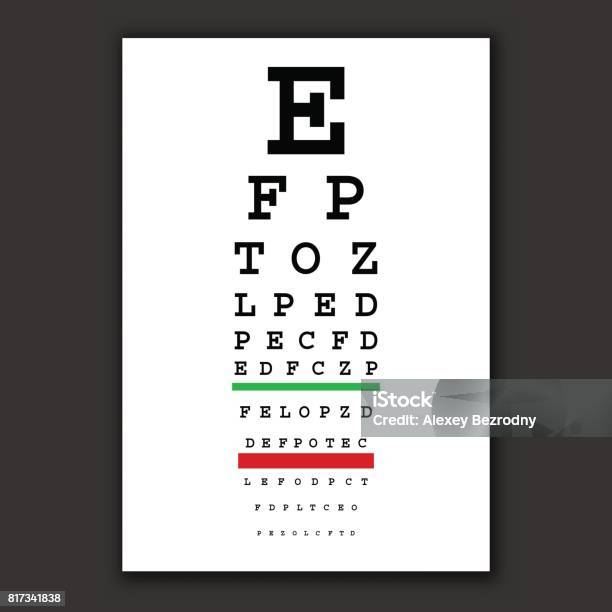 Optical Vision Test Vector Chart Stock Illustration - Download Image Now - Eye Chart, Eyesight, Medical Test