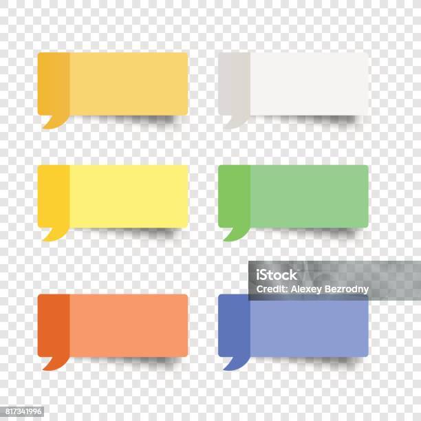 Message Box Note Sticky Note Set Message Box Vector Post Note Stock Illustration ...