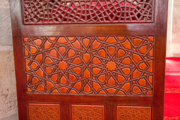 istock Ottoman Turkish  art with geometric patterns on wood 817345116