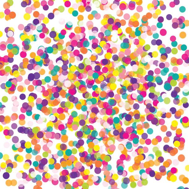 istock Colorful flying scattered elements of decoration of the celebration. Abstract background with falling confetti 817347348