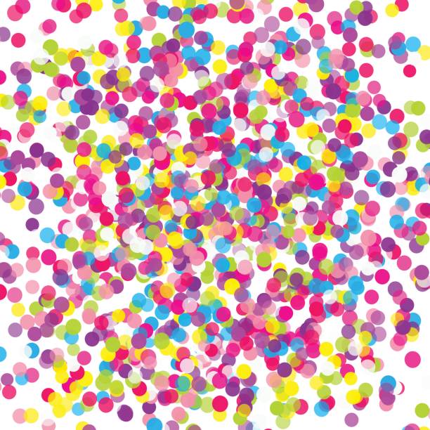 istock Colorful flying scattered elements of decoration of the celebration. Abstract background with falling confetti 817348158