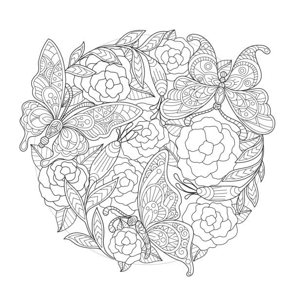 4 100 Butterfly Coloring Page 4-100-butterfly-coloring-page