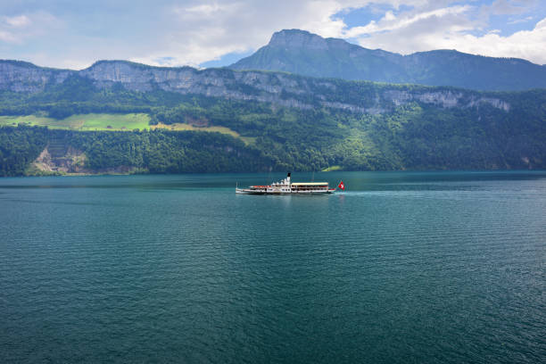 View of Lake Lucerne landscape in Switzerland.