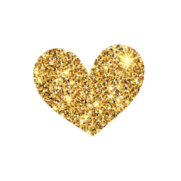 istock Gold glitter vector heart. Golden sparcle St. Valentines day card. Amber particles. Luxury design element. 817351132