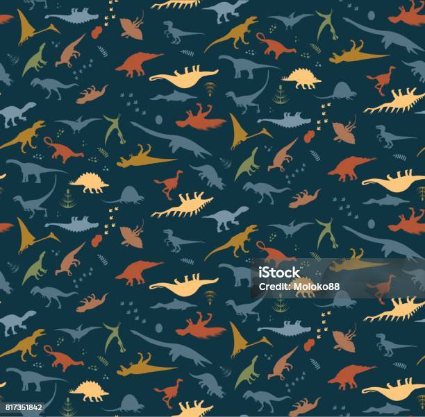 Dino Alphabet Stock Illustration - Download Image Now - Dinosaur, Pattern, Backgrounds