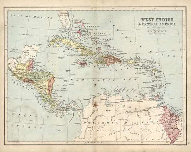 istock Antique map of West Indies and Central America, 19th Century 817355768