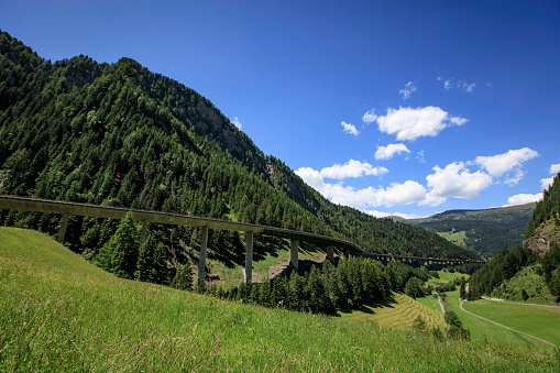 panoramic view of the Alps mountains; Brenner Pass, Austria