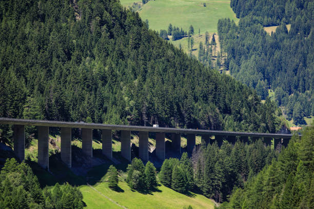 istock four-lane motorway in Brenner Pass 817368244