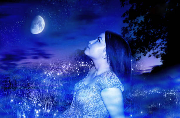istock girl on background night sky 817374758