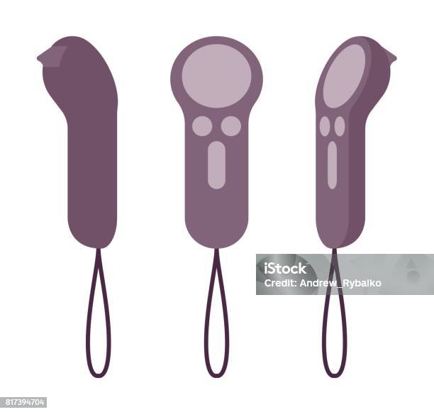 Vr Controller Vector Vr Controller Set In Black Stock Illustration - Download Image Now ...