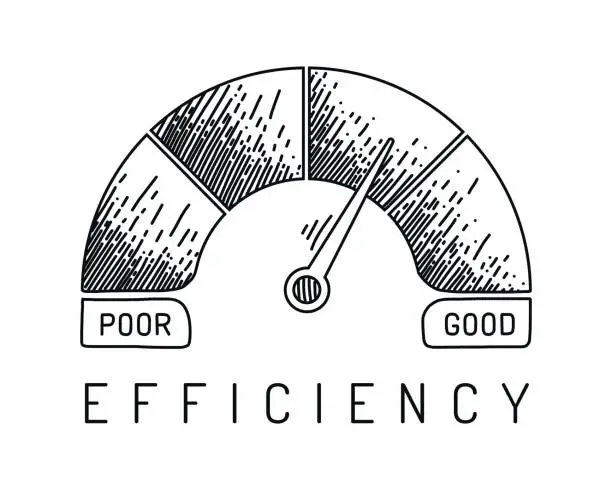 Vector illustration of Efficiency Chart