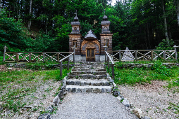 istock Russian orthodox chapel in Vrsic Pass, Triglav, Slovenia 817409482