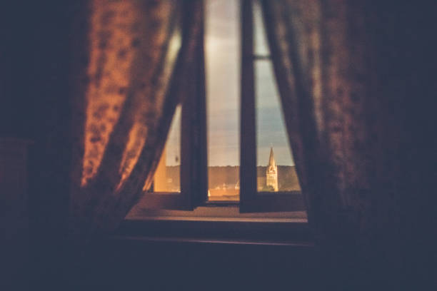istock Full moon night by the window in summer 817412082