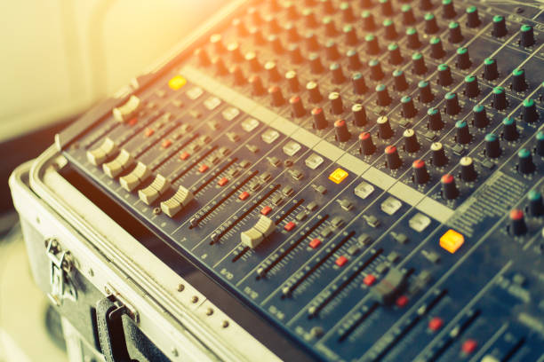 istock Vintage.buttons equipment for sound mixer control 817414408