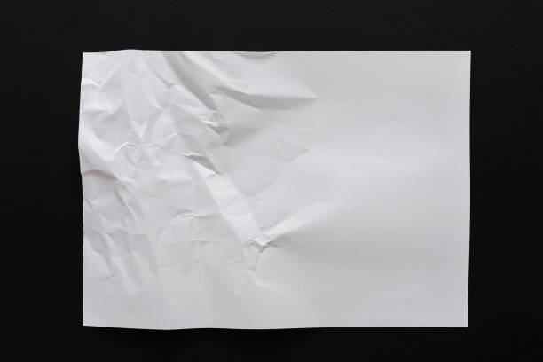 istock Crumpled white paper texture, paper background 817415314