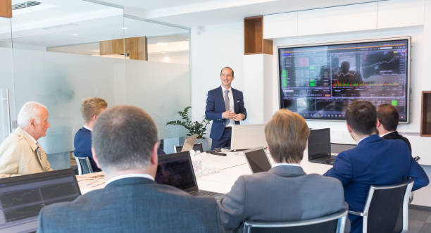 istock Business presentation on corporate meeting. 817425196