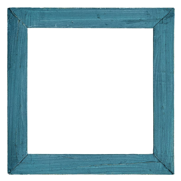 istock An old wooden blue primitive frame isolated on white, clipping path included. 817439694