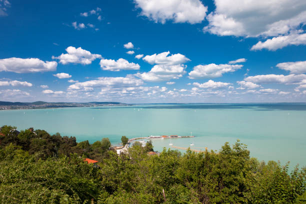 istock Lake Balaton with nice cloudscape from Tihany village in Hungary 817447280